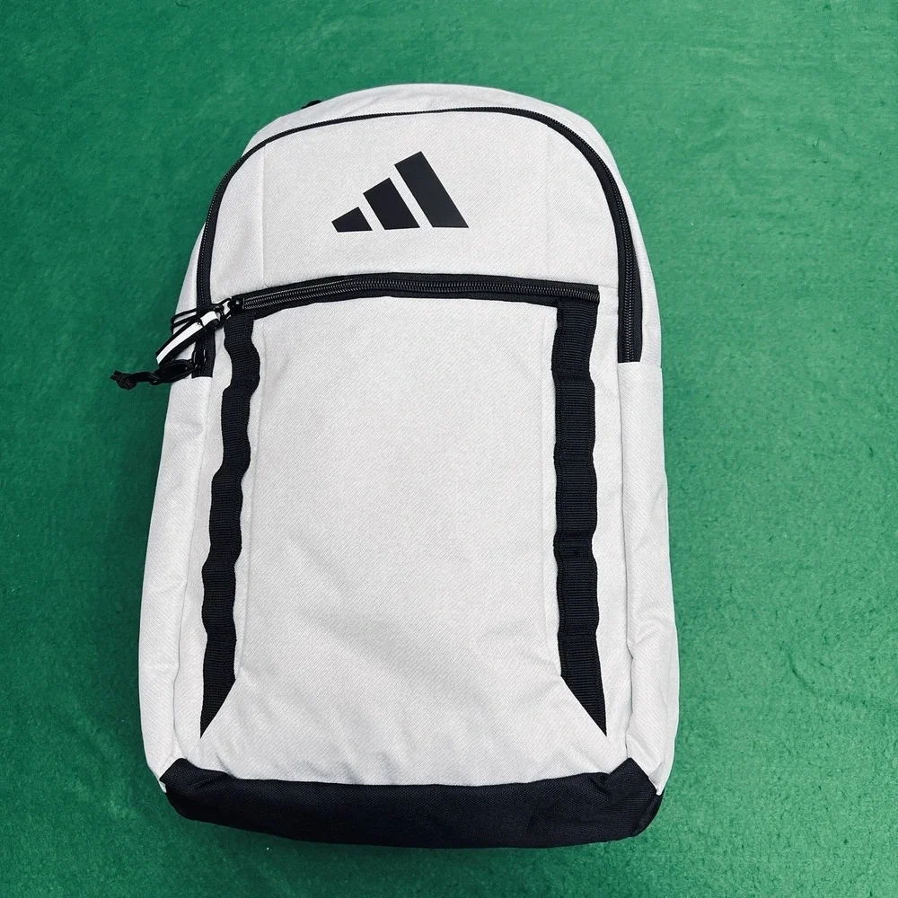 Adidas Excel 7 Backpack Twill White Black Laptop Gym Workout Travel, 34L OSFA